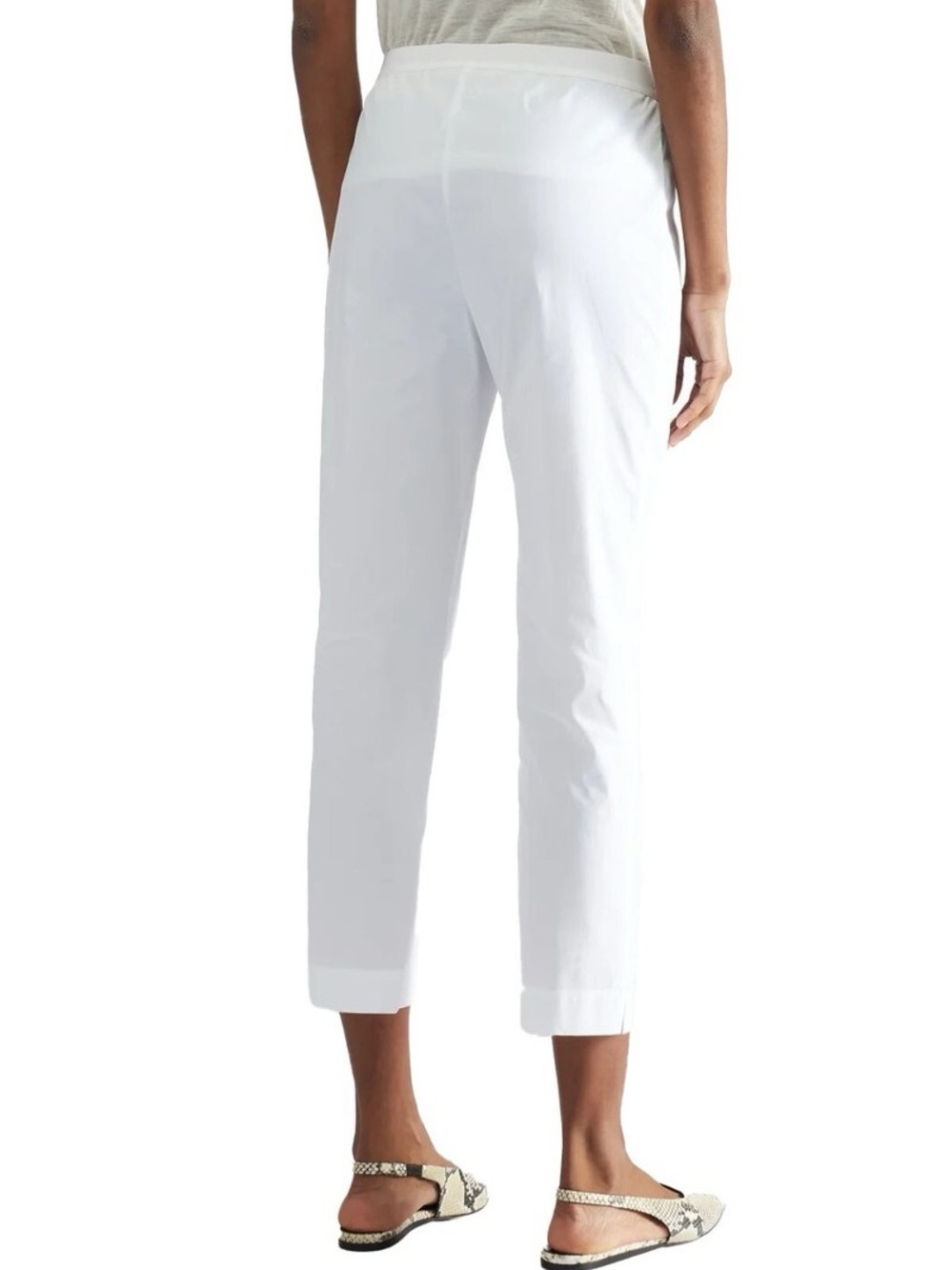 Liviana Conti White Livi Pull-On Cotton Trousers - US 8 (IT 44) - Picture 4 of 8